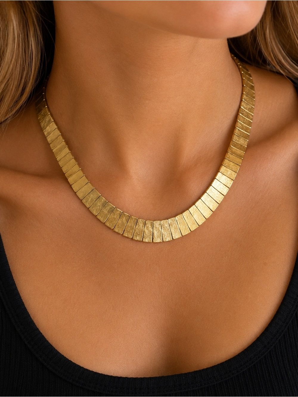 Vintage Les Bernard Egyptian Revival Cleopatra collar necklace,